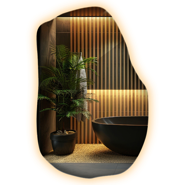 Lustro o organicznym kształcie led