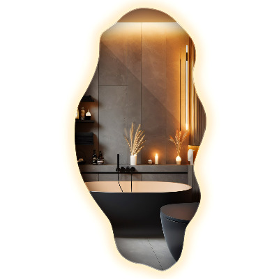 Lustro asymetryczne led podświetlane bez ramy