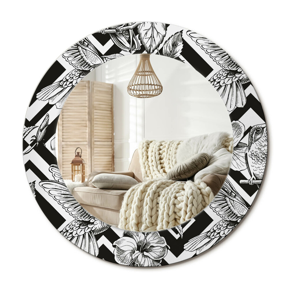 Lustro z nadrukiem okrągłe Kolibry