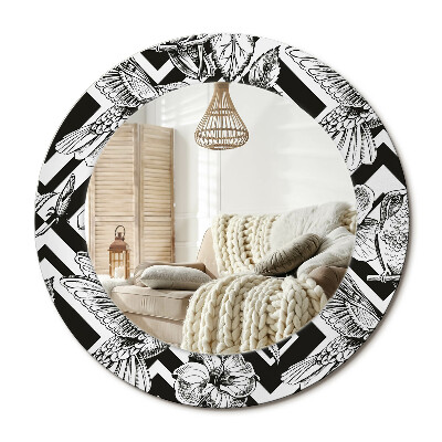 Lustro z nadrukiem okrągłe Kolibry