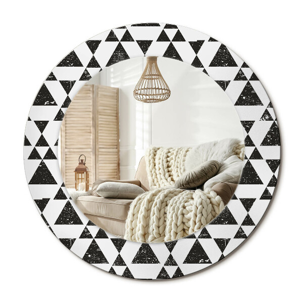 Lustro z nadrukiem okrągłe Trójkąty geometria