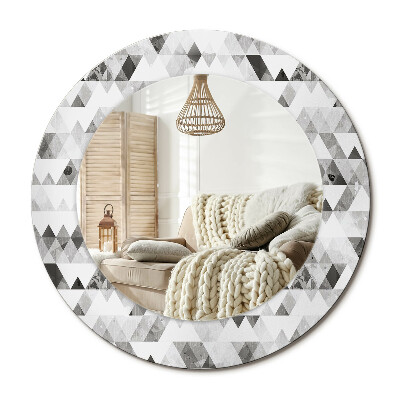 Lustro dekoracyjne okrągłe Trójkąty