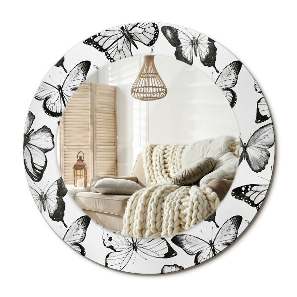 Lustro dekoracyjne okrągłe Motyle