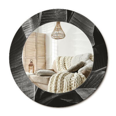 Lustro z nadrukiem okrągłe Tropikalne palmy