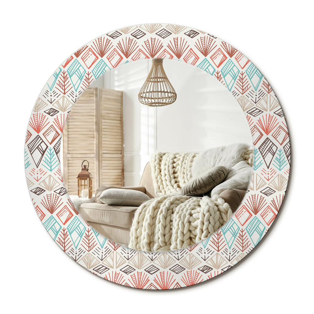 Lustro z nadrukiem okrągłe Wzór etniczny