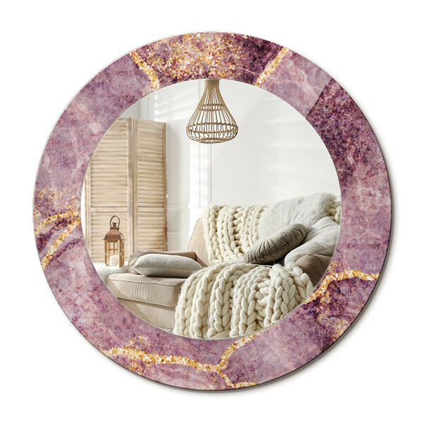 Lustro dekoracyjne okrągłe Imitacja marmuru