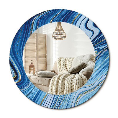 Lustro dekoracyjne okrągłe Marmurowa rzeka