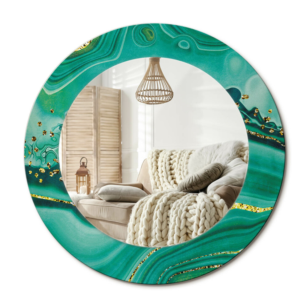 Lustro dekoracyjne okrągłe Agat marmur