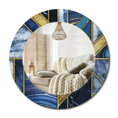 Lustro dekoracyjne okrągłe Nowoczesny marmur