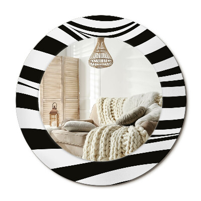 Lustro z nadrukiem okrągłe Abstrakcyjna fala