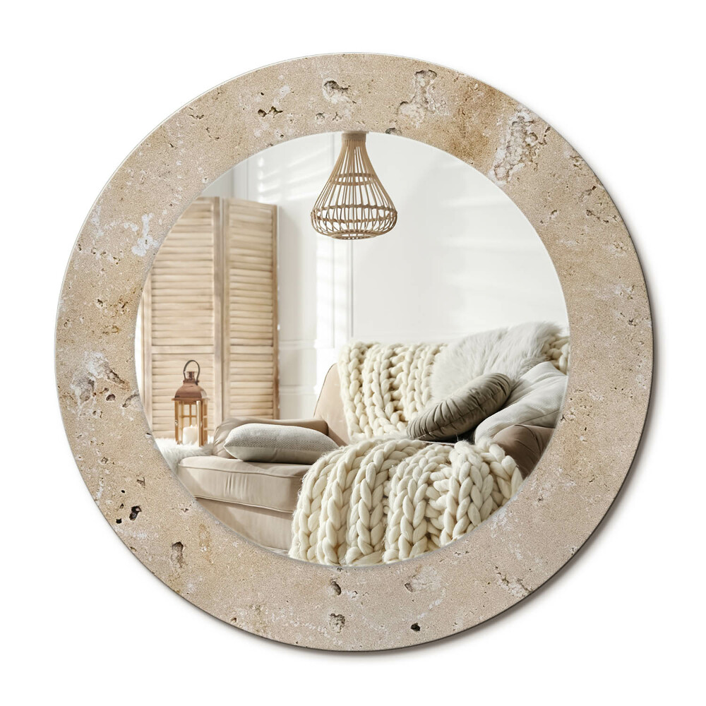 Lustro dekoracyjne okrągłe Imitacja kamienia