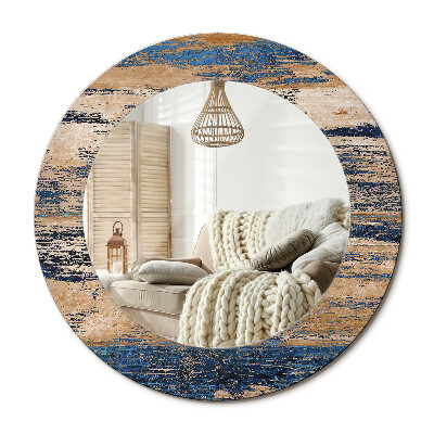 Lustro dekoracyjne okrągłe Abstrakcyjne drewno