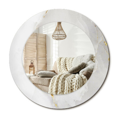 Lustro dekoracyjne okrągłe Błyszczący marmur
