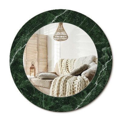 Lustro dekoracyjne okrągłe Zielony marmur