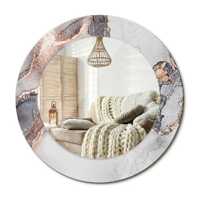 Lustro dekoracyjne okrągłe Abstrakcja marmur