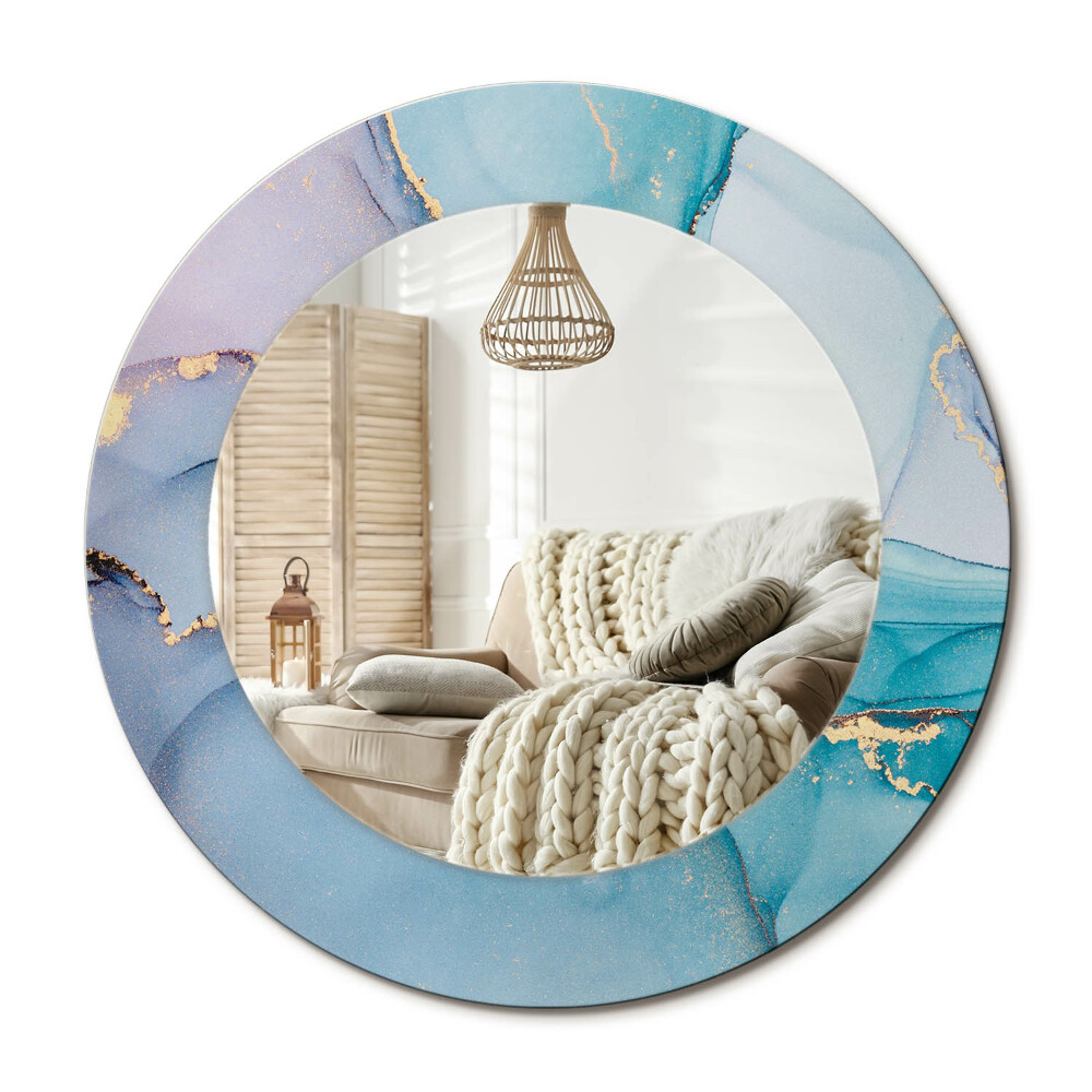 Lustro z nadrukiem okrągłe Abstrakcyjny płyn