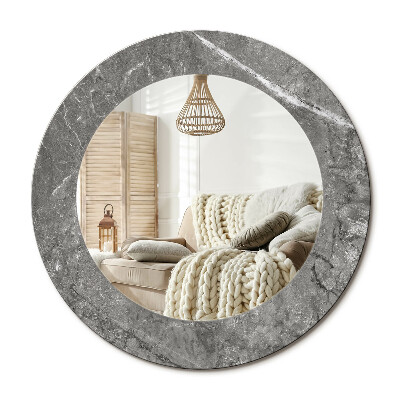 Lustro z nadrukiem okrągłe Rustykalny marmur