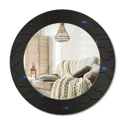 Lustro z nadrukiem okrągłe Futurystyczna abstrakcja