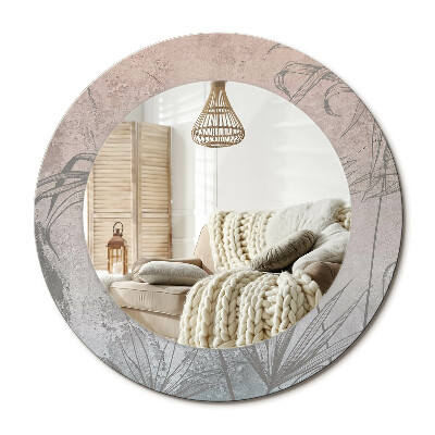 Lustro dekoracyjne okrągłe Tropikalne kwiaty