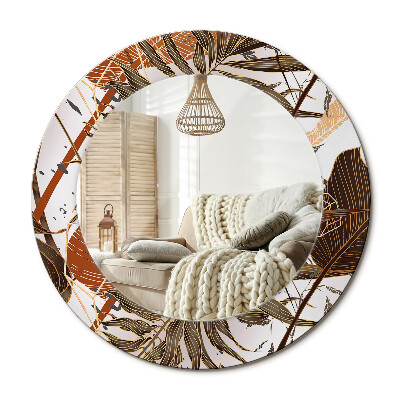 Lustro dekoracyjne okrągłe Liście palmowe