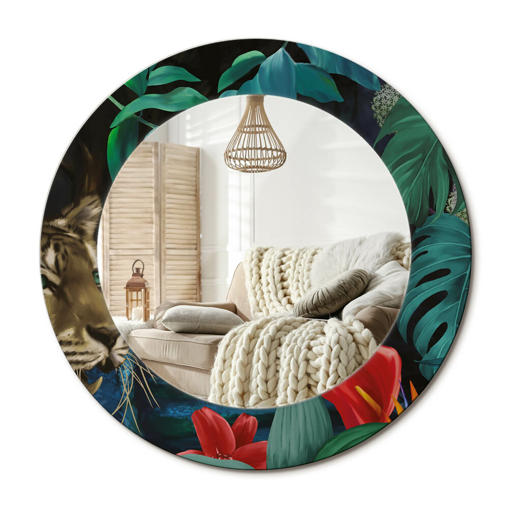 Lustro dekoracyjne okrągłe Dżungla vintage