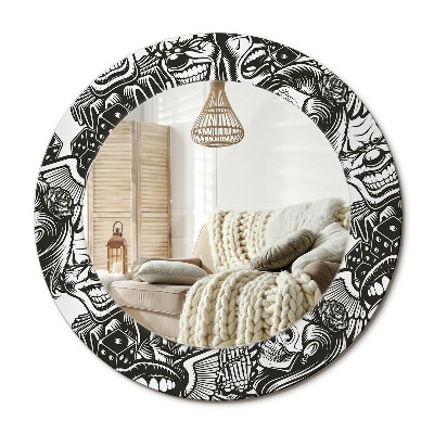 Lustro dekoracyjne okrągłe Klauny graffiti