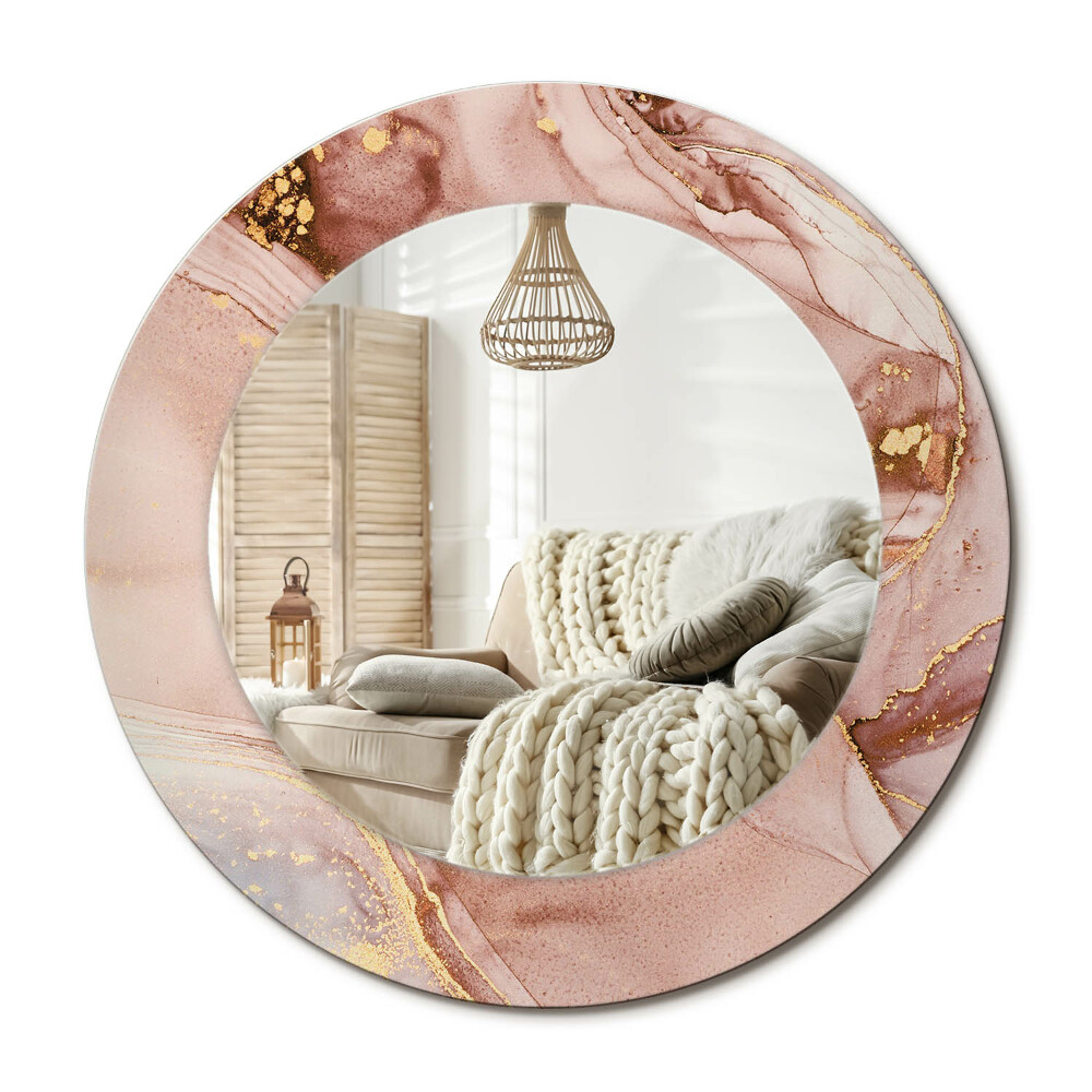 Lustro z nadrukiem okrągłe Abstrakcyjny płyn