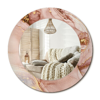 Lustro z nadrukiem okrągłe Abstrakcyjny płyn