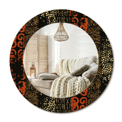 Lustro z nadrukiem okrągłe Grunge wzór