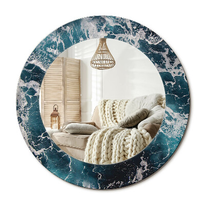 Lustro z nadrukiem okrągłe Burzliwe morze