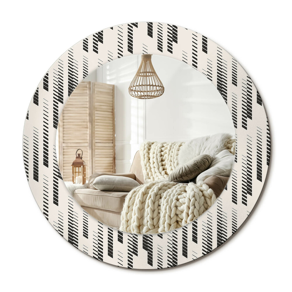 Lustro z nadrukiem okrągłe Wzór w paski