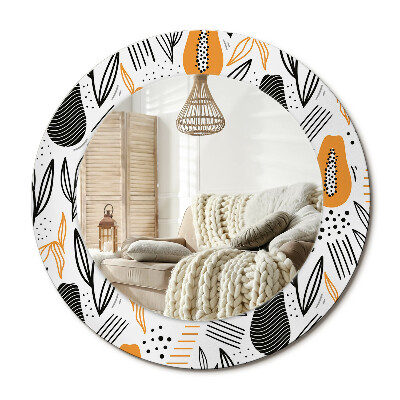 Lustro z nadrukiem okrągłe Papaje