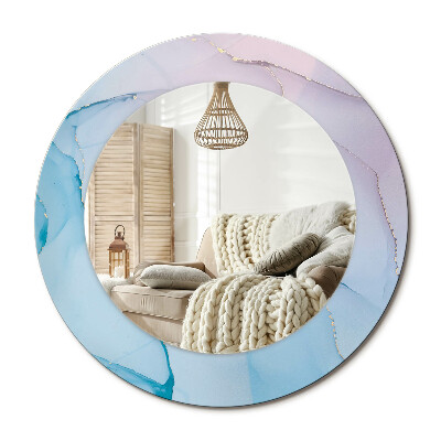 Lustro dekoracyjne okrągłe Marmurowy styl