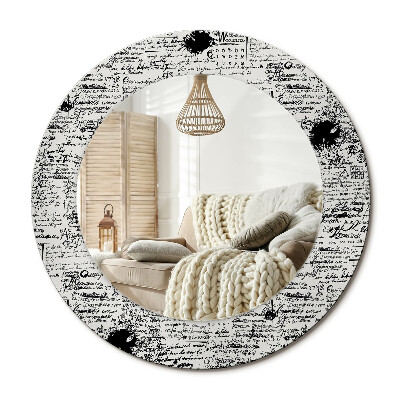 Lustro dekoracyjne okrągłe Bazgroły