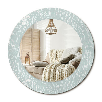 Lustro z nadrukiem okrągłe Ślimak na łące