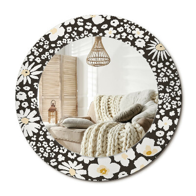 Lustro dekoracyjne okrągłe Stokrotki