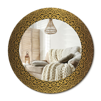 Lustro z nadrukiem okrągłe Grecki ornament