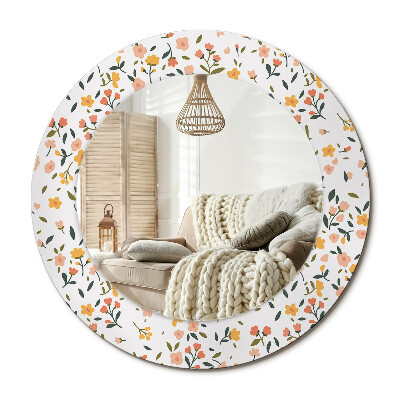 Lustro dekoracyjne okrągłe Małe kwiatki