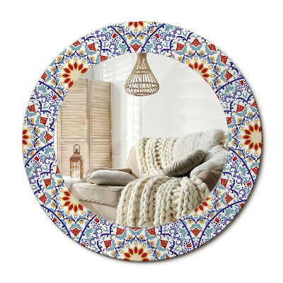 Lustro z nadrukiem okrągłe Orientalna kompozycja
