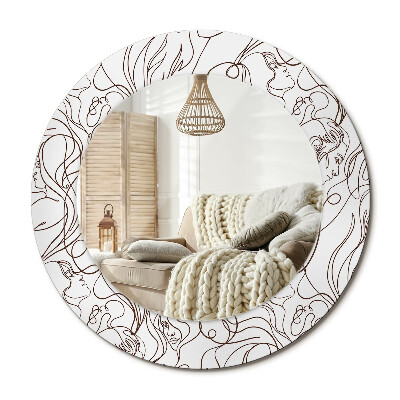 Lustro dekoracyjne okrągłe Twarze z linii