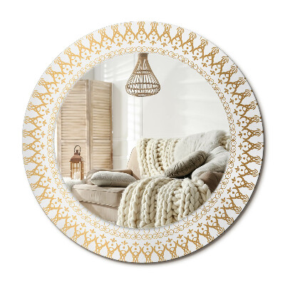 Lustro z nadrukiem okrągłe Indiańska mandala