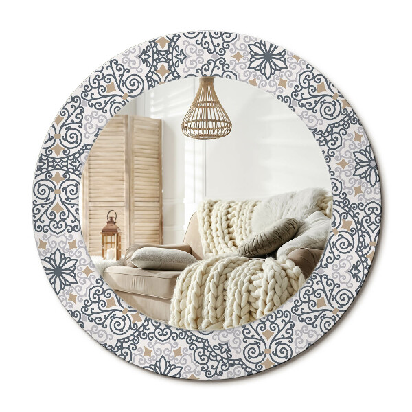 Lustro z nadrukiem okrągłe Geometryczne ornamenty