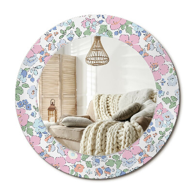 Lustro dekoracyjne okrągłe Kolorowe kwiatuszki