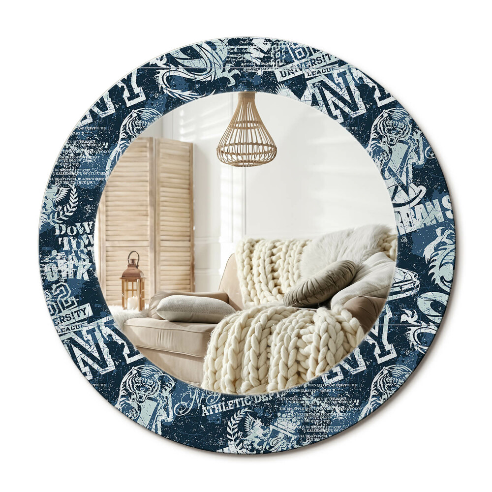 Lustro dekoracyjne okrągłe Kolaż nowy jork