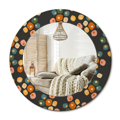 Lustro dekoracyjne okrągłe Kropki kwiatów