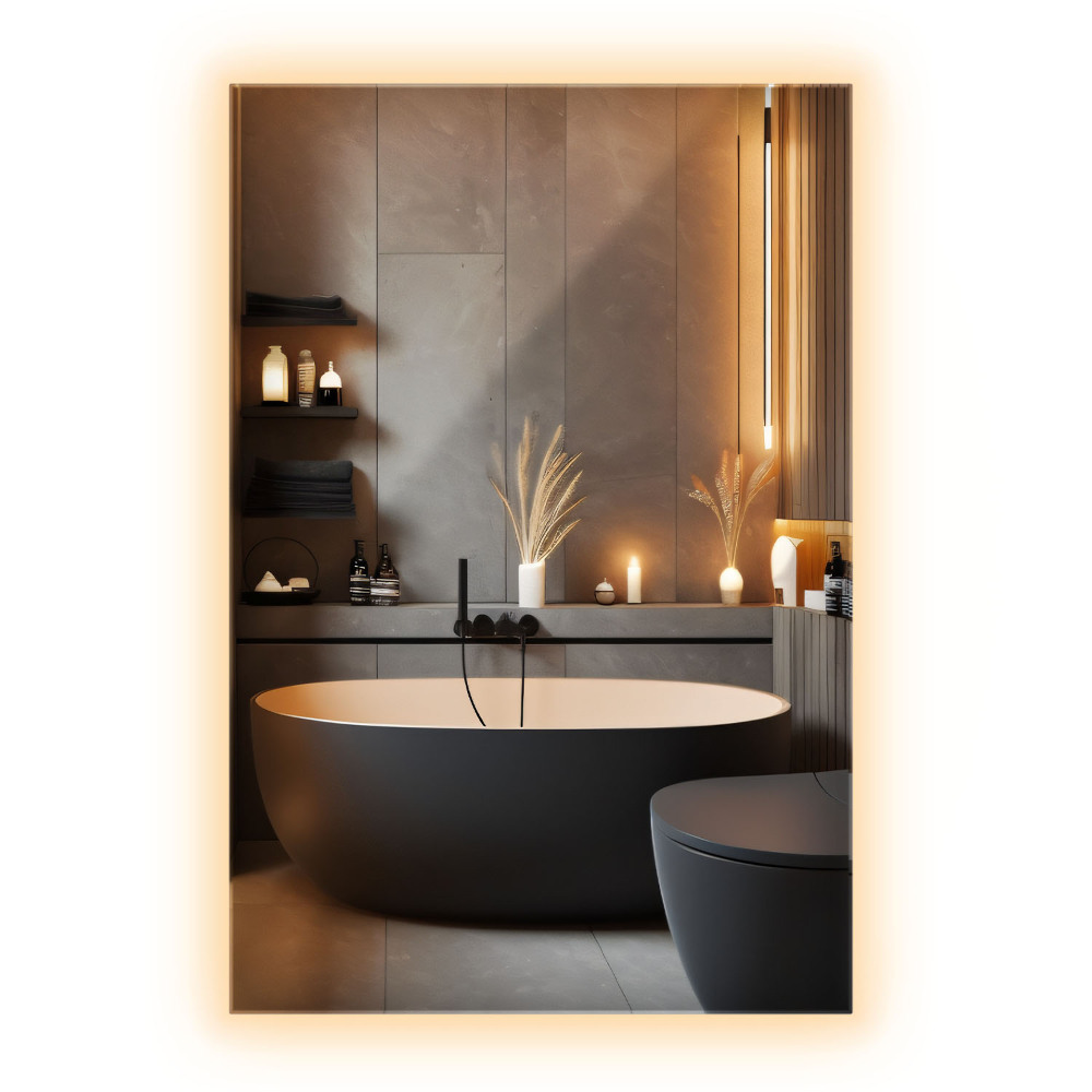 Lustro prostokątne z podświetleniem LED