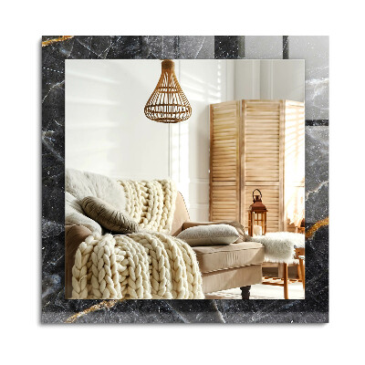 Lustro dekoracyjne prostokątne Czarny marmur żyłki