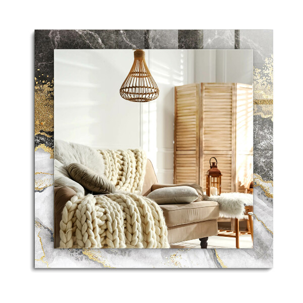 Lustro z nadrukiem prostokątne Marmur żyły abstrakcja