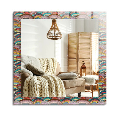 Lustro dekoracyjne prostokątne Kolorowy Łuki Fale