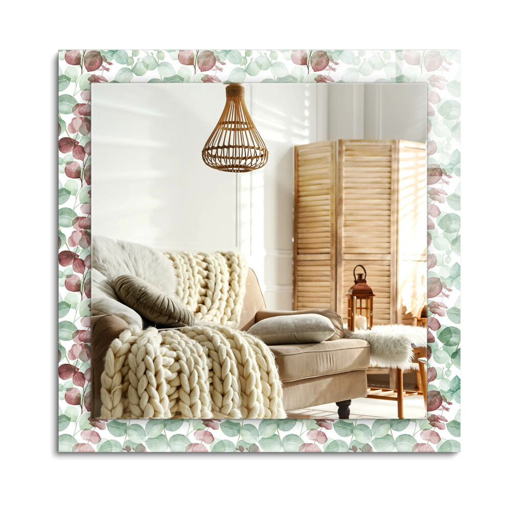 Lustro dekoracyjne prostokątne Liście akwarela